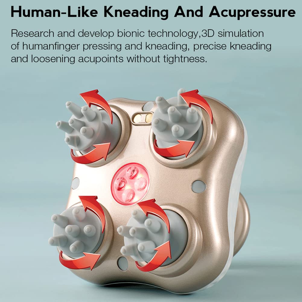 Elektryczny masażer głowy IPX7, wodoodporny masażer do skóry głowy z podstawą ładującą, masażer głowy kota do mięśni ramion łydek
