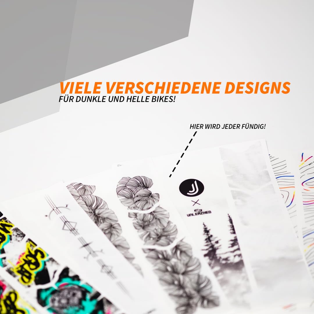 unleazhed Bike Protection BP01 MATT | Rahmenschutzfolie für Fahrräder| Made in Germany| E-Mountainbikes | 33 -teiliges komplett Rahmenschutz-Set