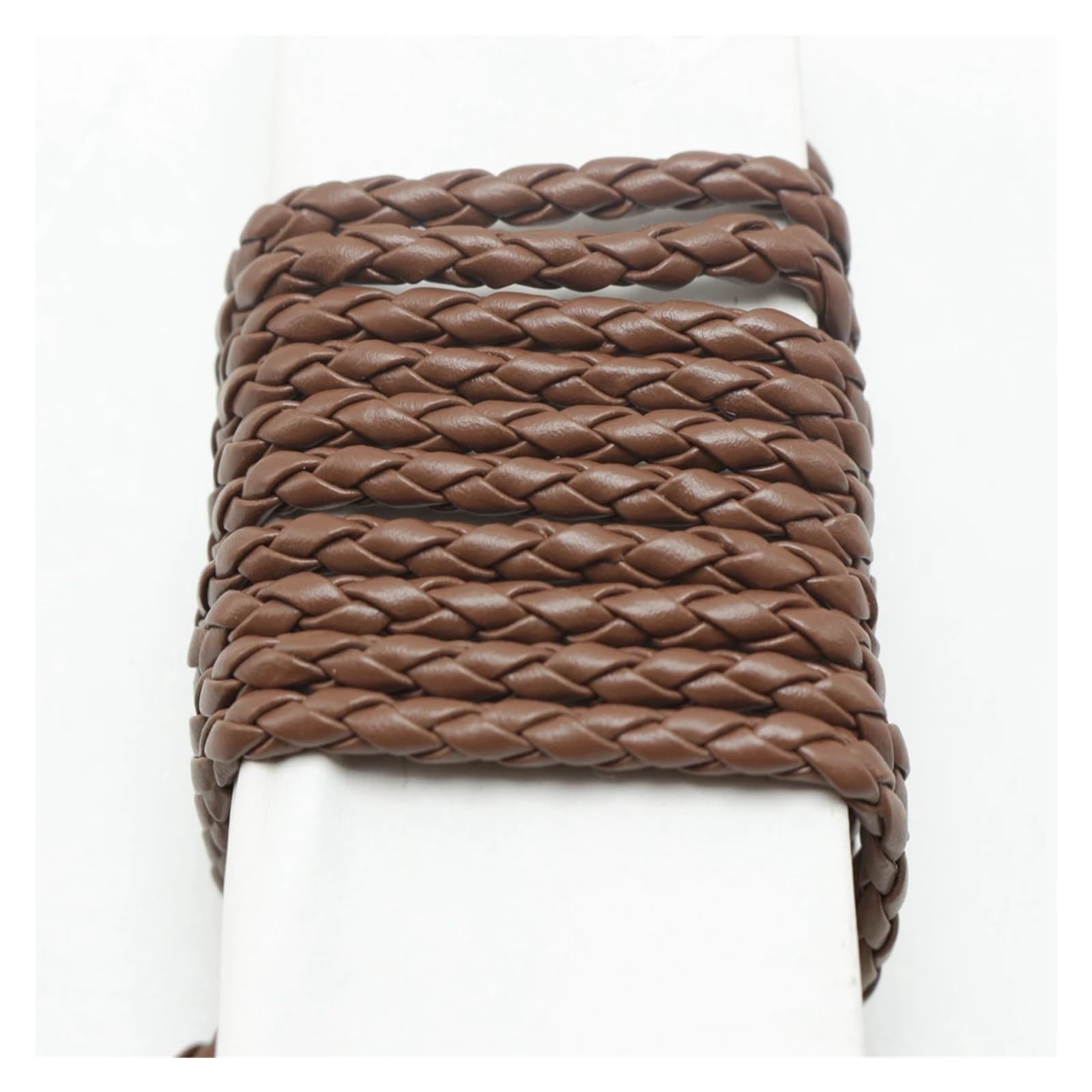 Jfnklfg Coffee Leather Cord 16.4 Feet Braided Leatheroid String Jewelry Making Cord 4Mm(Coffee)