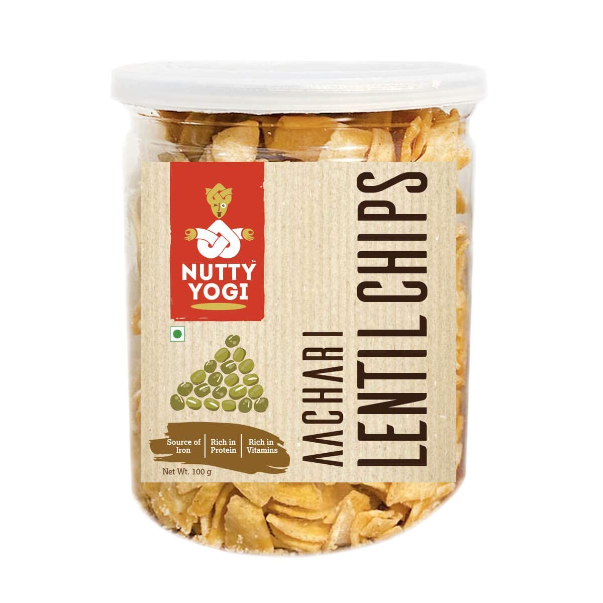 Nutty Yogi Achari Lentil Chips Combo for Kids | Healthy Party Snacks for Tea |Lightly Spicy Keto Snacks | High Protein & Fiber |No Added Preservatives - 100 Gm (Pack of 3) (B09P3VZ15J) Amazon Price History, Amazon Price Tracker