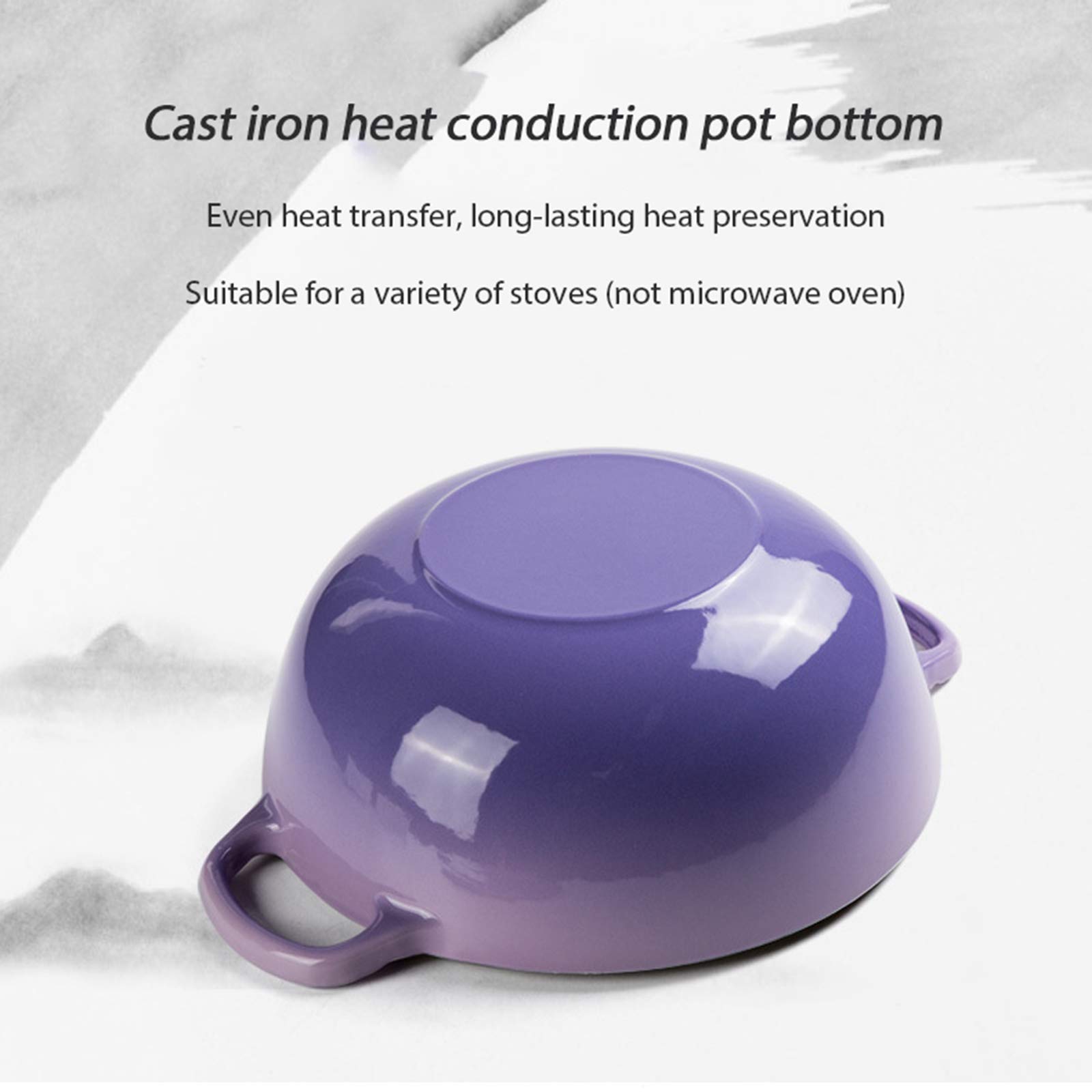Amazon｜両手鍋 キャセロール 26cmの鋳鉄キャセロールの鍋、蓋、皮を 