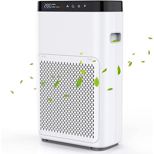 RoboTouch Air Purifier for Home, 5 Stages Filtration, Covers 260 sq.ft, High Efficiency Pre-Filter, H13 HEPA Filter, Activated Carbon Filter, Removes 99.97% Pollutants & Micro Allergens - Air touch V2