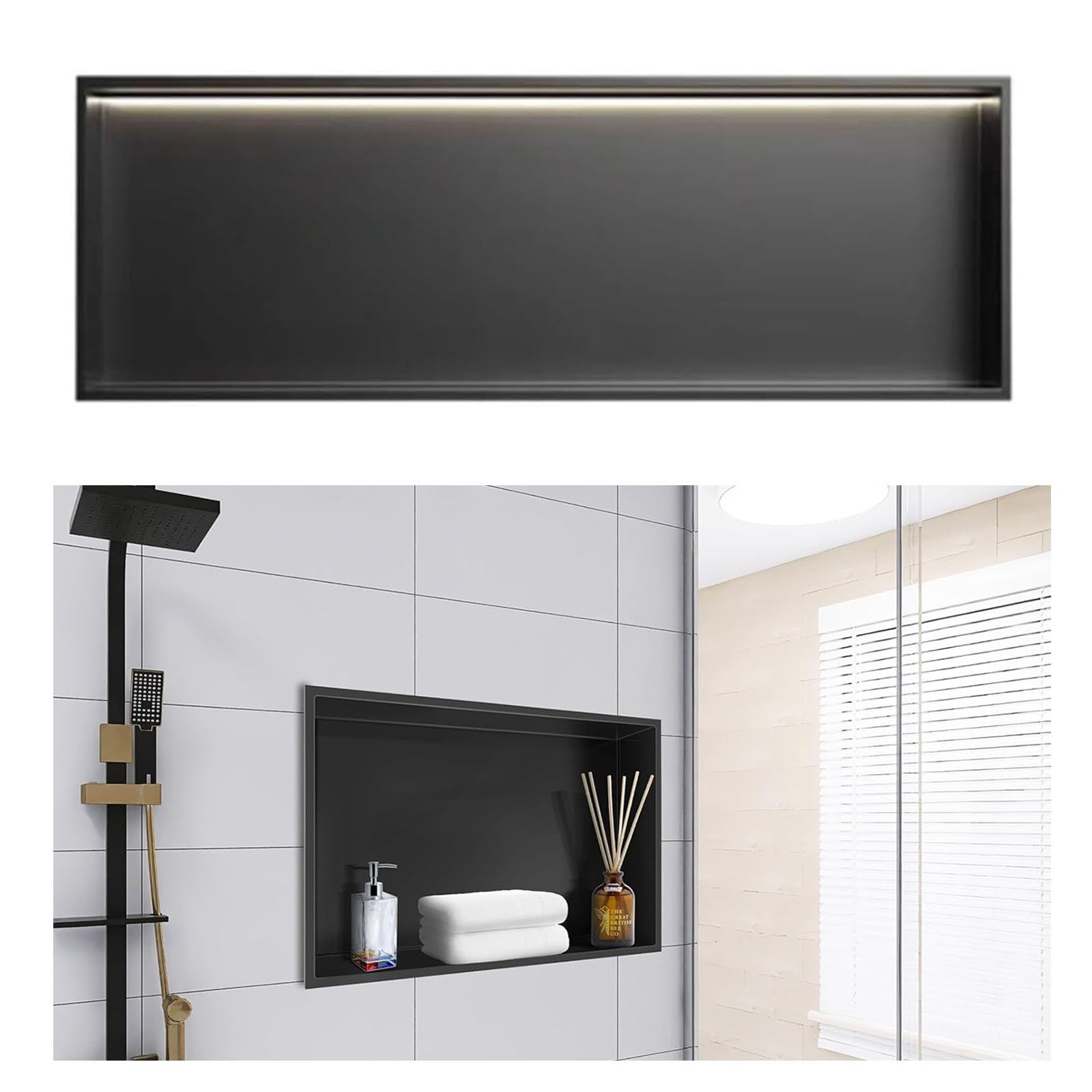 Shower Niche Insert Tile Ready Recessed Shower Caddy NO Tile Needed Stainless Steel Bathroom Niches for Home Improvement