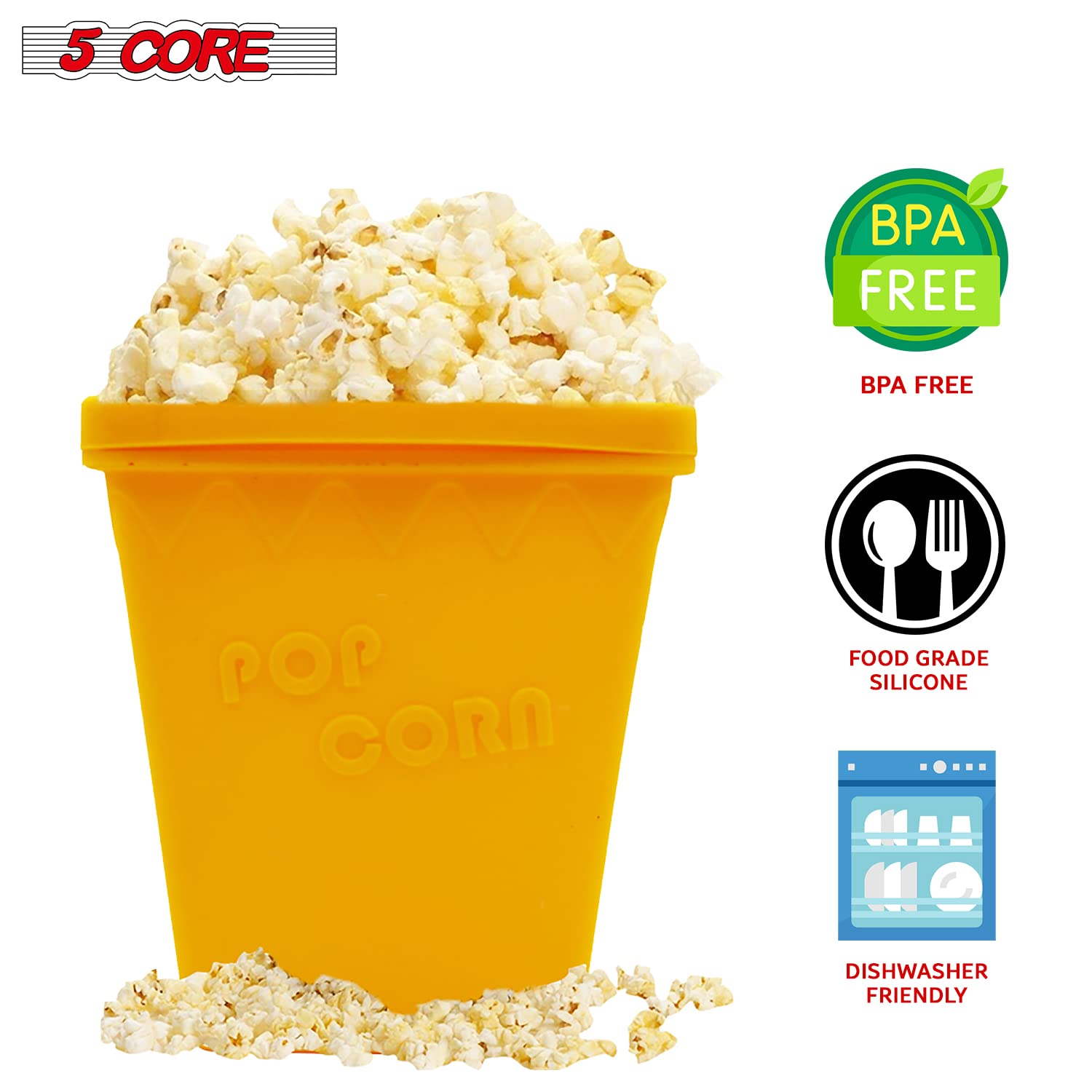 Amazon.com: 5 Core The Original Microwave Popcorn Popper, Silicone