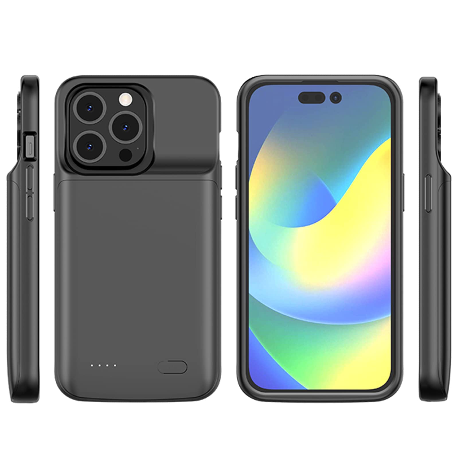 Slim Portable Battery Case for iPhone 14 Pro, 10000mAh Extended Battery Charger Case with Protective Backup Power Bank