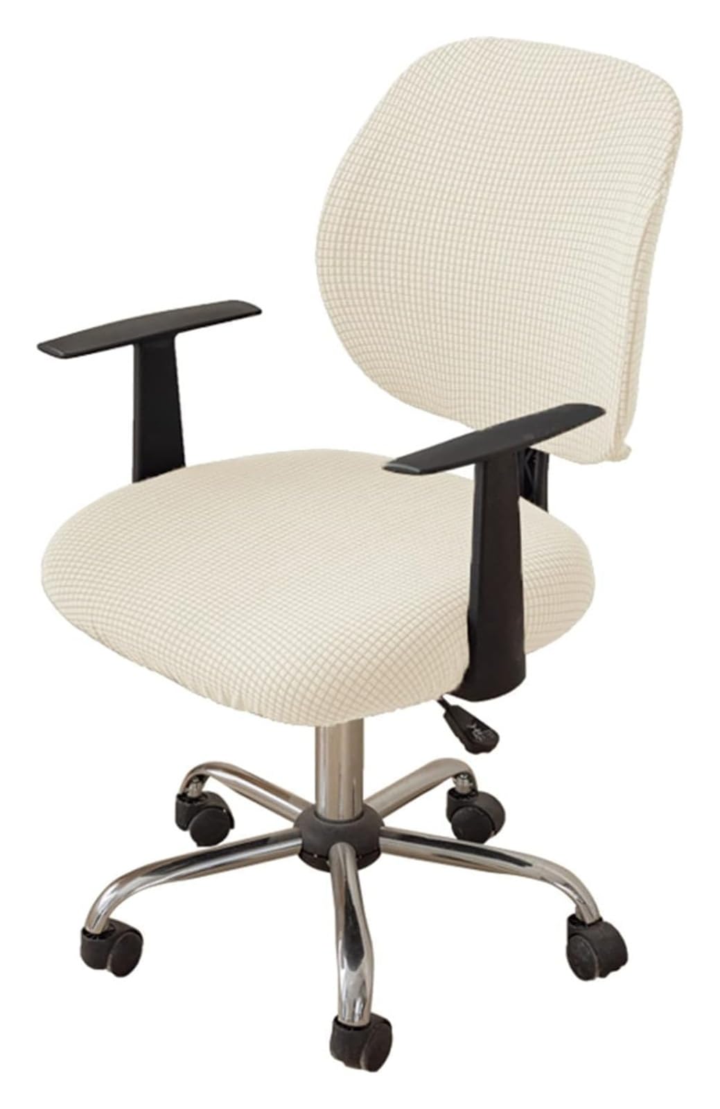 AOICXB Office Chair Seat Covers,Chair Protectors,Corn Silk Fabric Removable Washable Rotating Swivel Chair Protective Covers(Beige,4PCS)