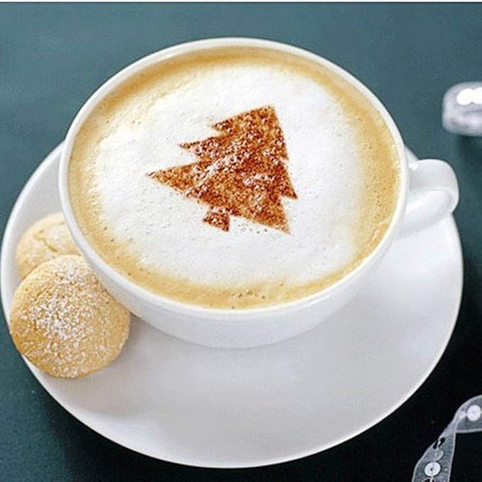 With the accompanying set of 16 stencils, you can create intricate designs on your coffee or hot chocolate. From hearts and stars to animals, these durable plastic stencils provide endless possibilities for decorating your drinks. Additionally, this versatile set can also be used to add a unique touch to cakes and other desserts.