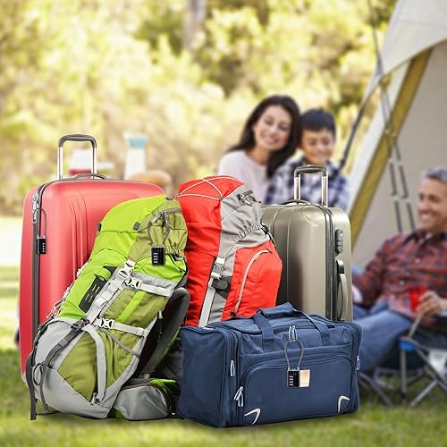 Miniatura 6 de SEPOX 4 candados de combinación reiniciables, cuerpo de 1-316 pulgadas de ancho con cable extremo largo de 12.6 in, 4 dígitos para maleta, bolsa de