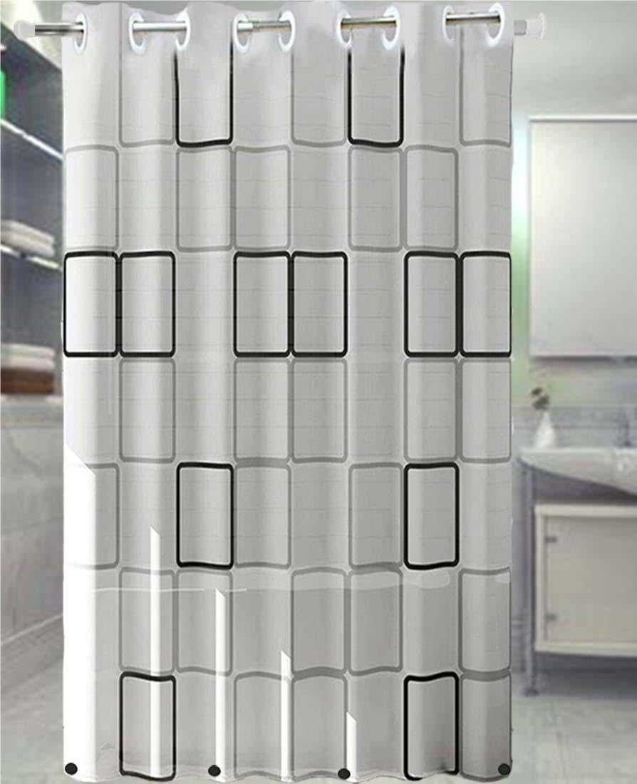 PEVA Shower Curtain Liner Curtain Waterproof No Hook Needed Shower Curtain for Bathroom,72