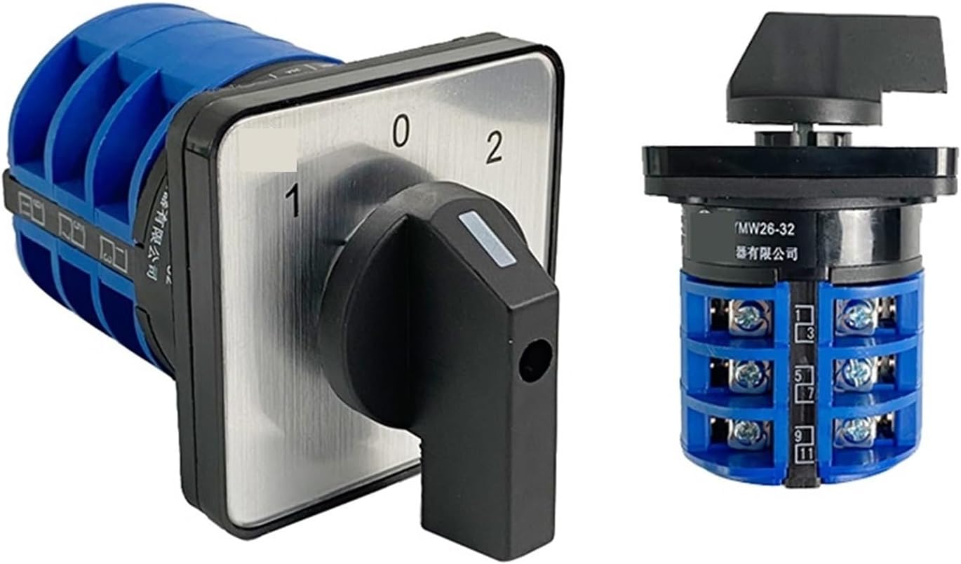 LW26 YMW26-32/3 Manual Electrical Changeover Rotary Cam Switch 3 Layers 32A 690V Three Poles Silver LW28-32A(0-1 Position)