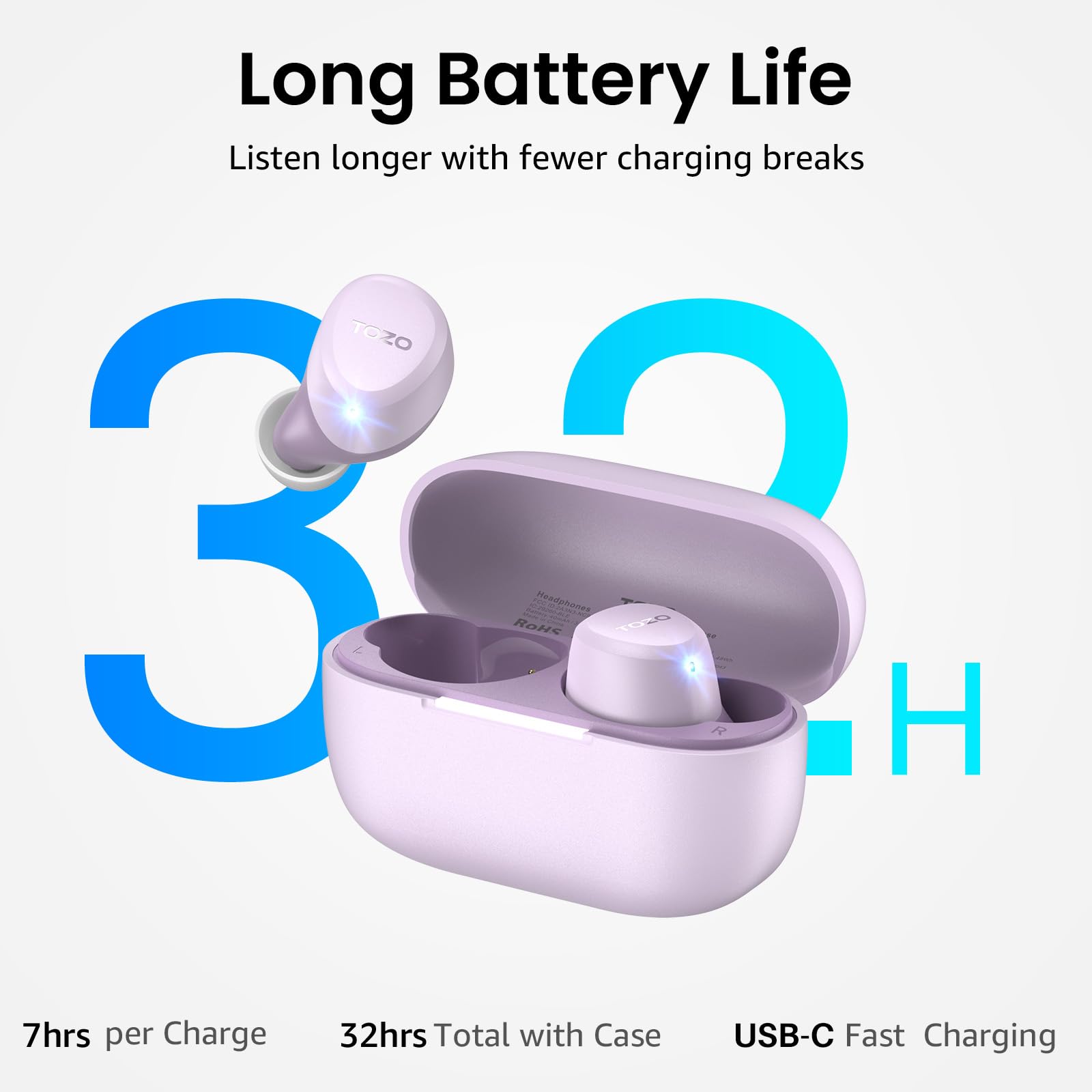 TOZO A1 Wireless Earbuds Bluetooth 5.3 Light Weight in Ear Headphones view 5