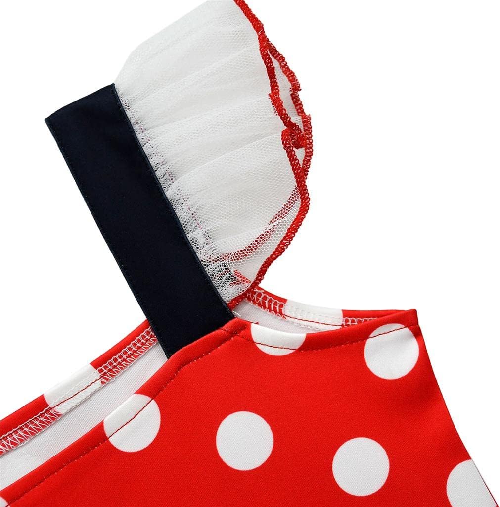 Dressy Daisy Toddler Little Girls Polka Dots Fancy Dress Halloween Costume Birthday Party Outfit with Mouse Ears Hair Hoop - Image 4