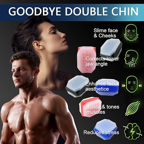 Miniatura 4 de Ejercitador de mandíbula para hombres y mujeres  6 piezas potente entrenador de mandíbula  3 niveles de resistencia  Eliminador de doble mentón
