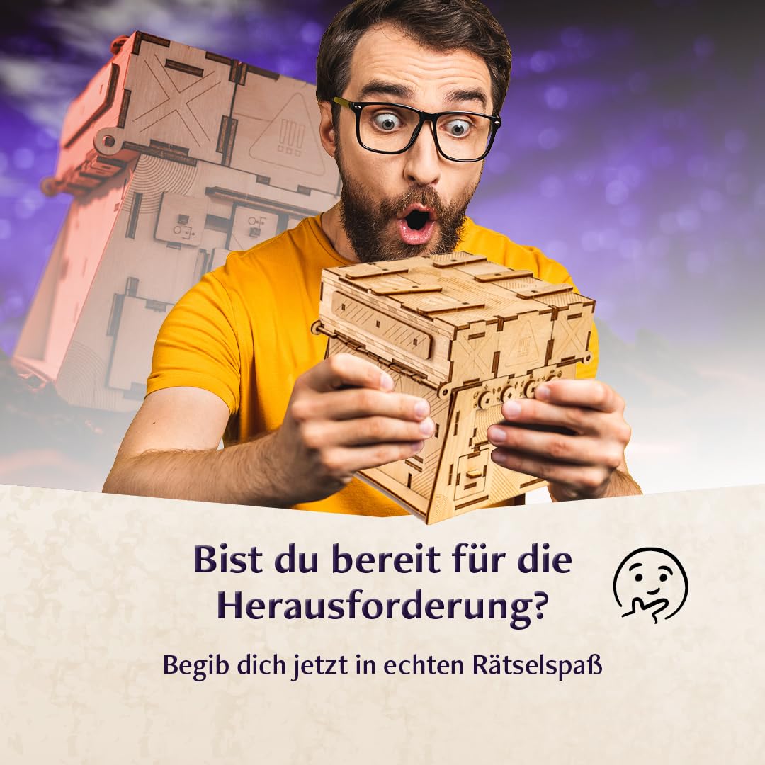 INSCAPE Cosmic Artifact - Cluebox - Level 5 sehr schwer - Rätselbox Holz - Puzzle Box - Escape Room Spiel Erwachsene - Knobelspiele - 3D Holzpuzzle - Denkspiele