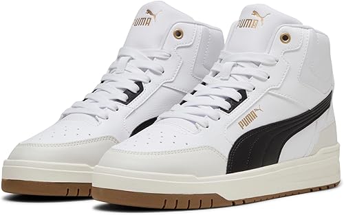 PUMA Baskets Unisexes Shuffle Downtown Mid, Blanc/Noir/Gris Vapeur, Pointure 46 