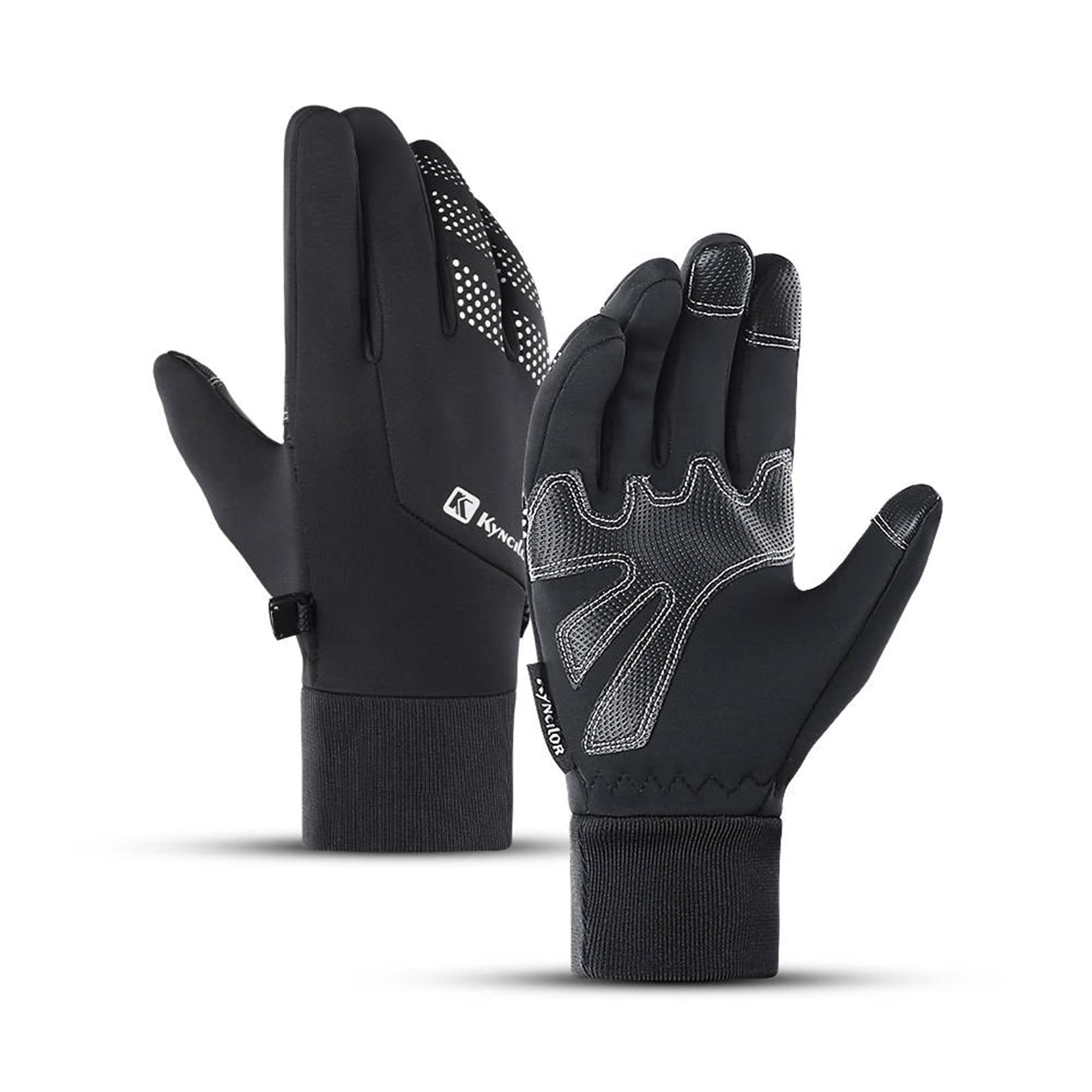 Guanti da Ciclismo per Uomo e Donna,Guanti Autunno Inverno Antivento Antiscivolo Riflettente Termici Confortevole Impermeabili Touch Screen Guanti per Sci Moto Bici Alpinismo Trekking