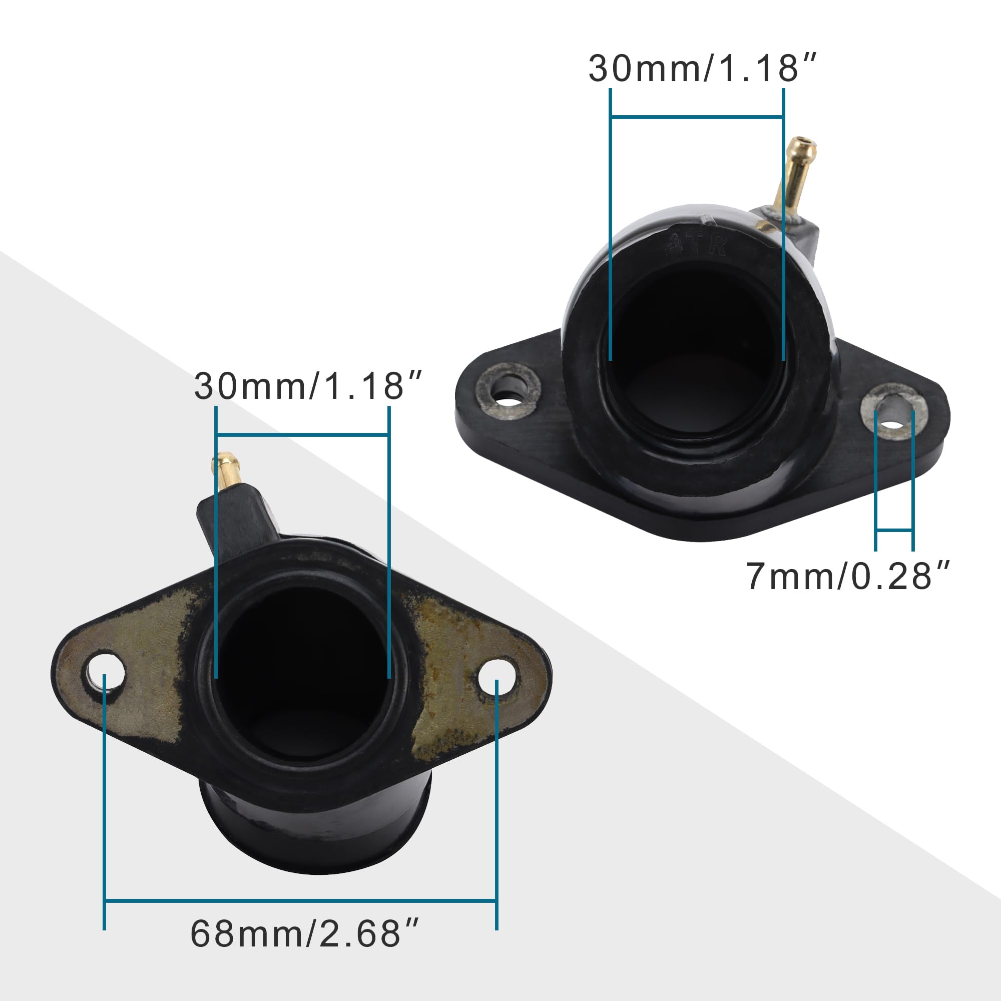 GOOFIT 30mm Ricambio del collettore di aspirazione del carburatore del motociclo per Xvs400 Xvs400 1997-2008 Xvs650 1997-2014 Drag star/V-star XVS Vstar 400 650