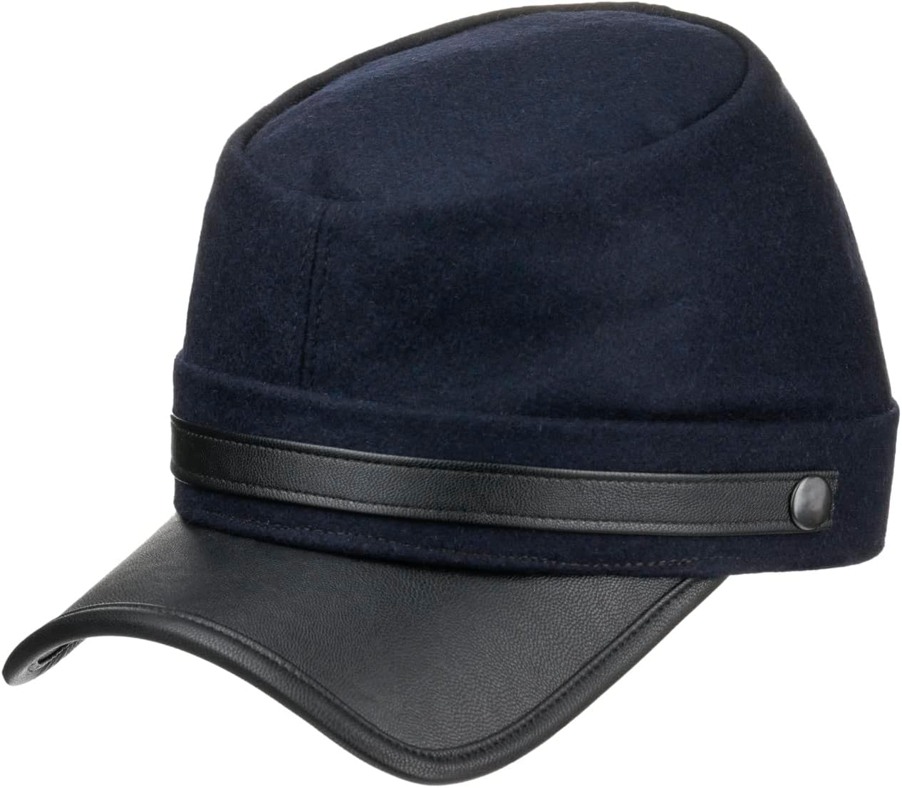 Lipodo Kepi Peaked Cap Army Wool Blend Plain Made in Italy Unisex Summer Winter