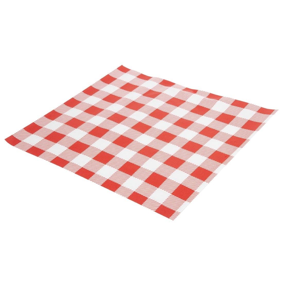 Greaseproof Paper Sheets Pack of 1000 Red Check Burger Wrap Board Liner 31x 19cm
