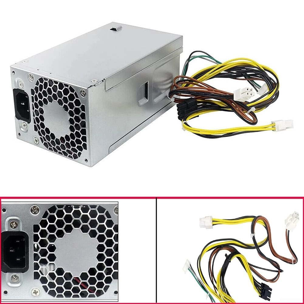 Alimentatore da 400 W per HP ProDesk serie 280 285 288 480 600 680 800 G3 G4, compatibile con L76557-001 L04618-800, metallo ad alta efficienza, colore: argento