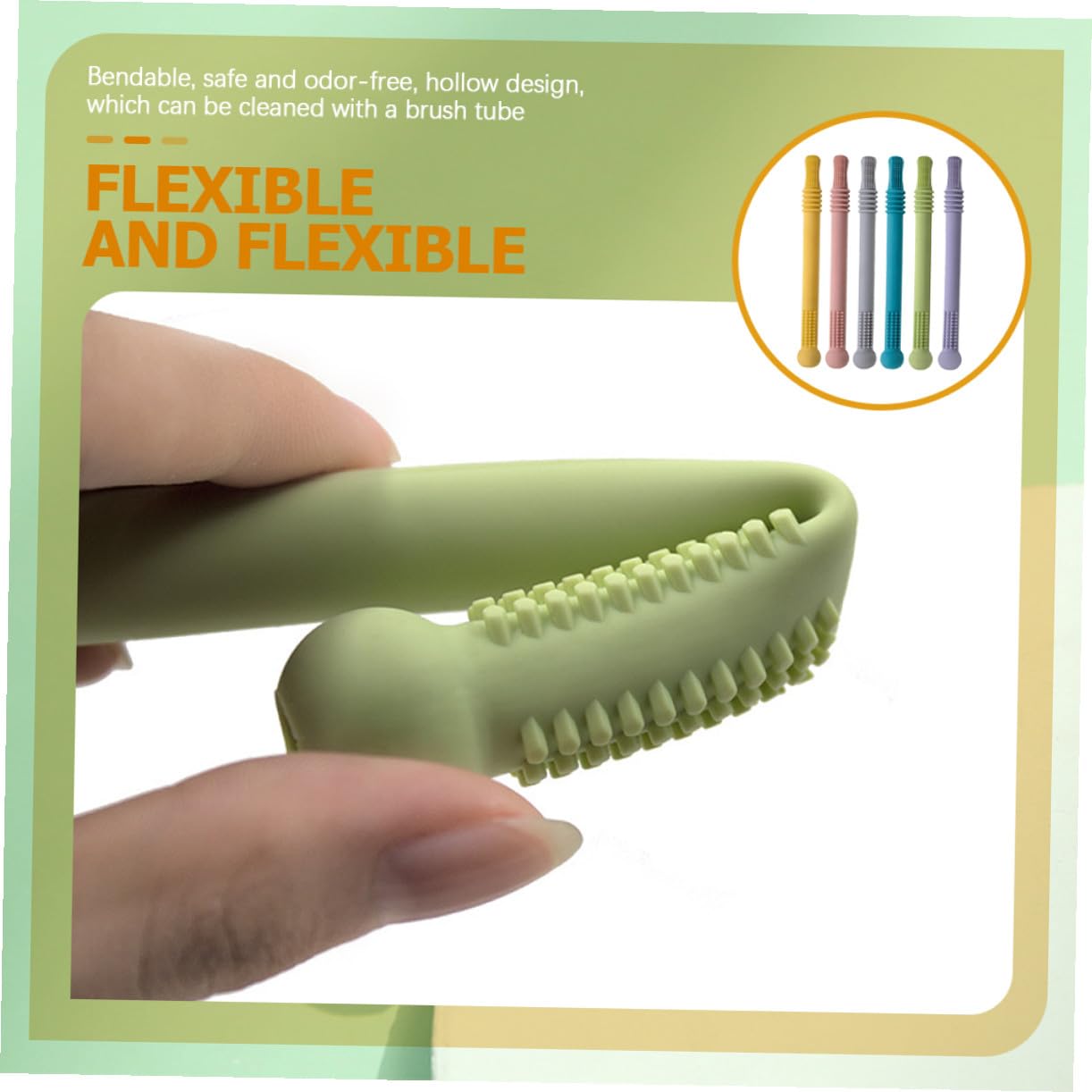Giocattolo la Cura Sensibile Cannuccia in Silicone 6 Pezzi, Giocattoli lo Sviluppo Sensoriale e Riduzione del Disagio