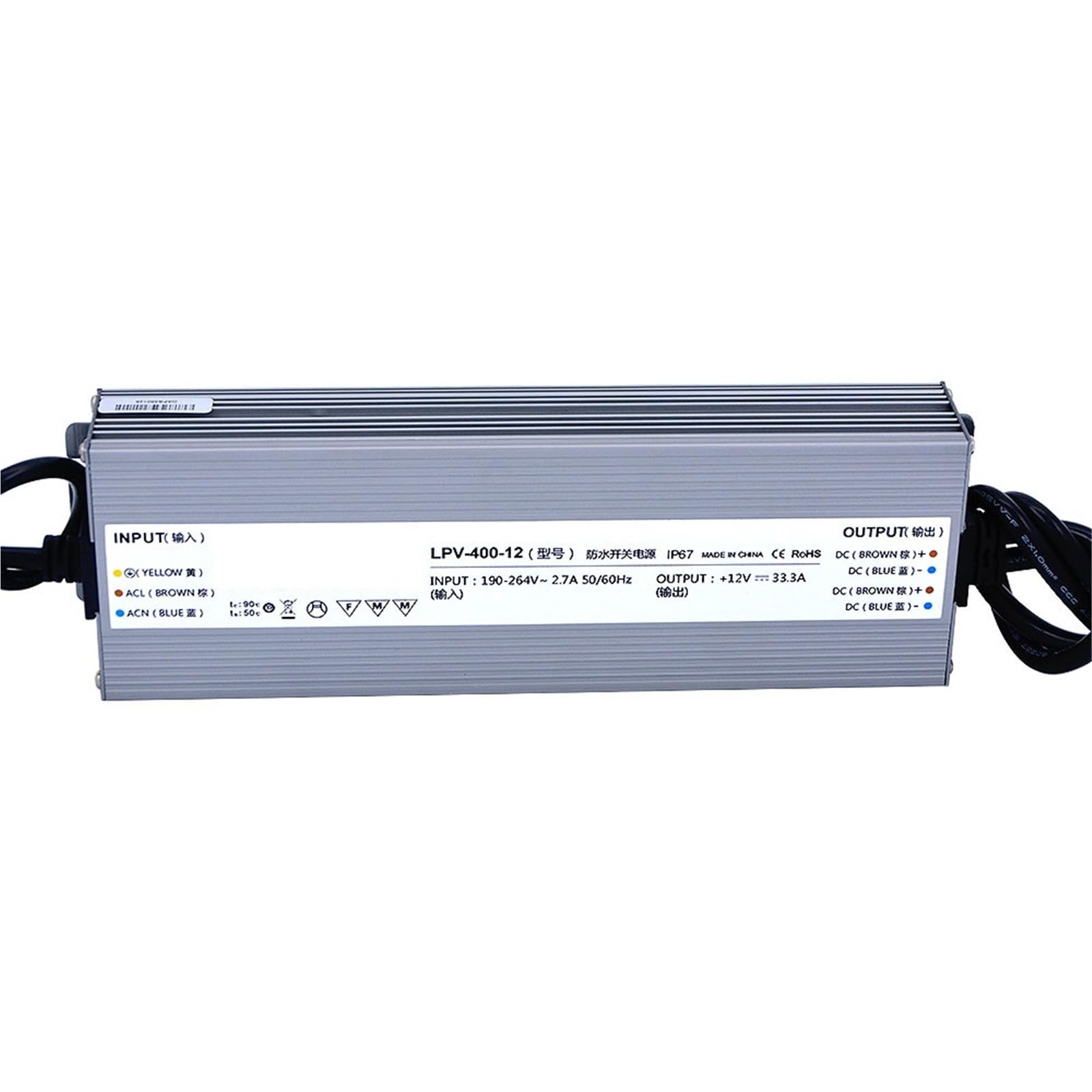 FCARUMIQP LPV-400-12 400W 12V 33.3A IP67 Switching Power Supply 1Pcs
