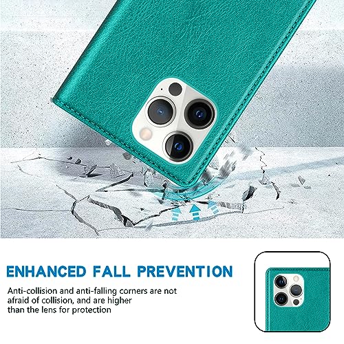 Image of ZZXX for iPhone 13 Pro Max Wallet Case Strong Magnetic 6.7 inch,Lake Blue