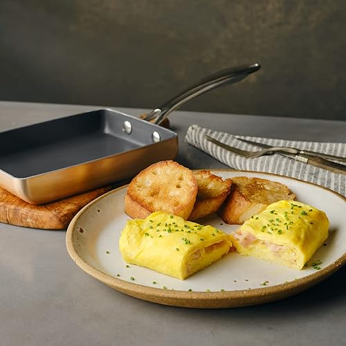 Miniatura 2 de Sartén antiadherente para huevos, ligera y resistente a los arañazos, libre de PFOA/PFOS, pequeña sartén para huevos compatible con todos los