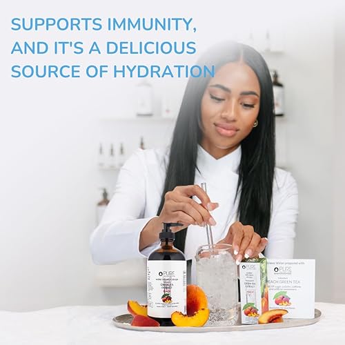 Miniatura 3 de Pure Inventions Extracto de té verde antioxidante, melocotón, gotas de infusión de agua, sin azúcar, calorías o edulcorantes artificiales, 500