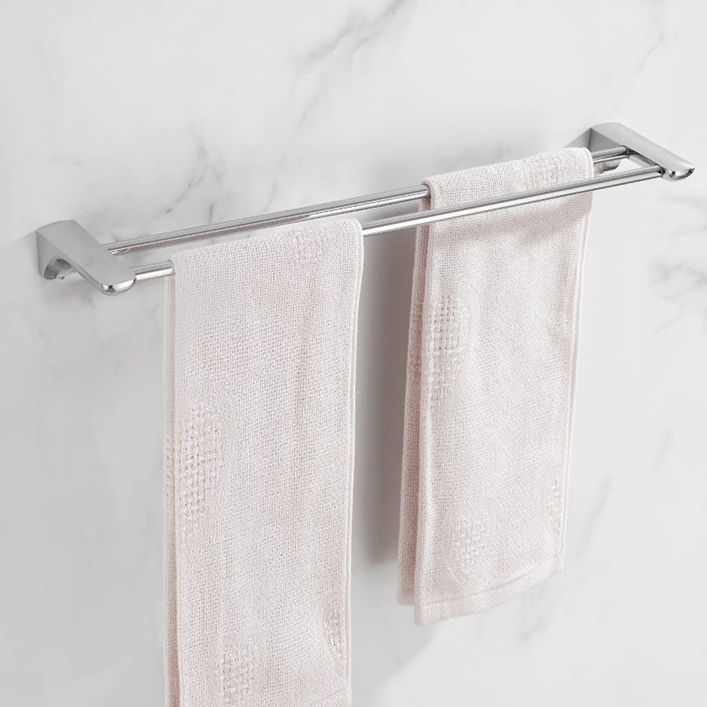 Porte-serviette de salle de bain mural à double barre en inox