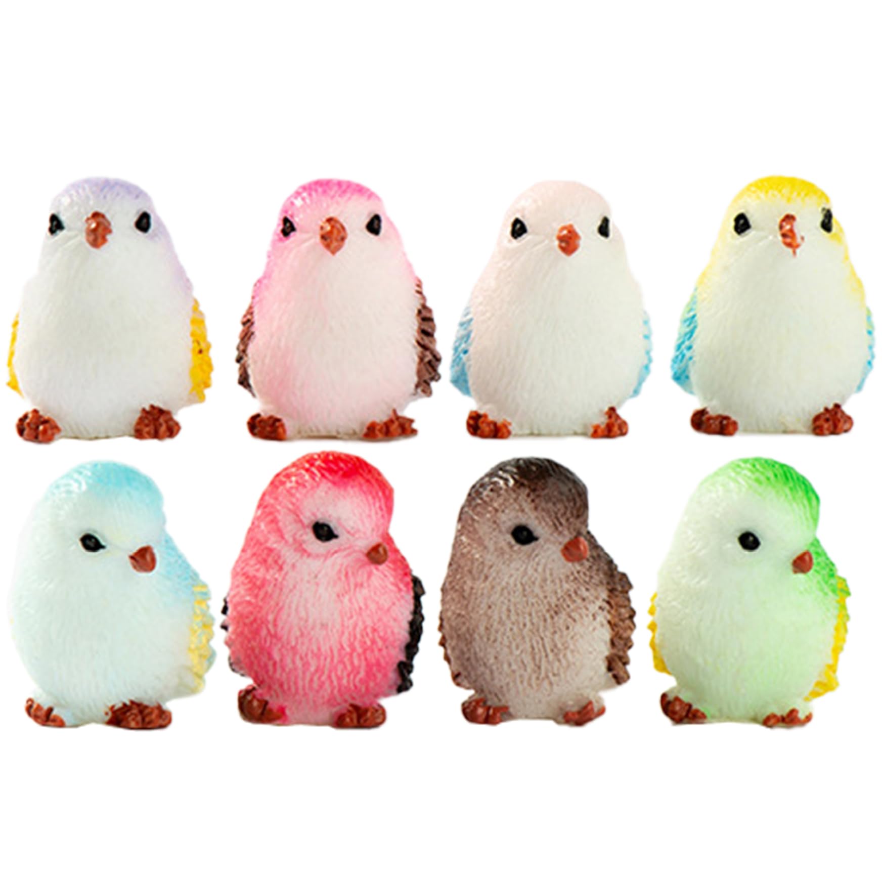 Wedhapy Tiny Birds for Crafts Miniature Birds 8PCS Realistic Mini for Crafts Resin Tiny Fairy Animal Figurines for Garden Micro Landscape Dollhouse Decorations