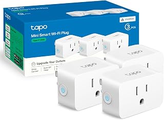 TP-Link Tapo P125M Matter Smart Plug Mini 3-Pack: 15A/1800W, Compact, Apple Home/Alexa/Google Compatible, UL Certified