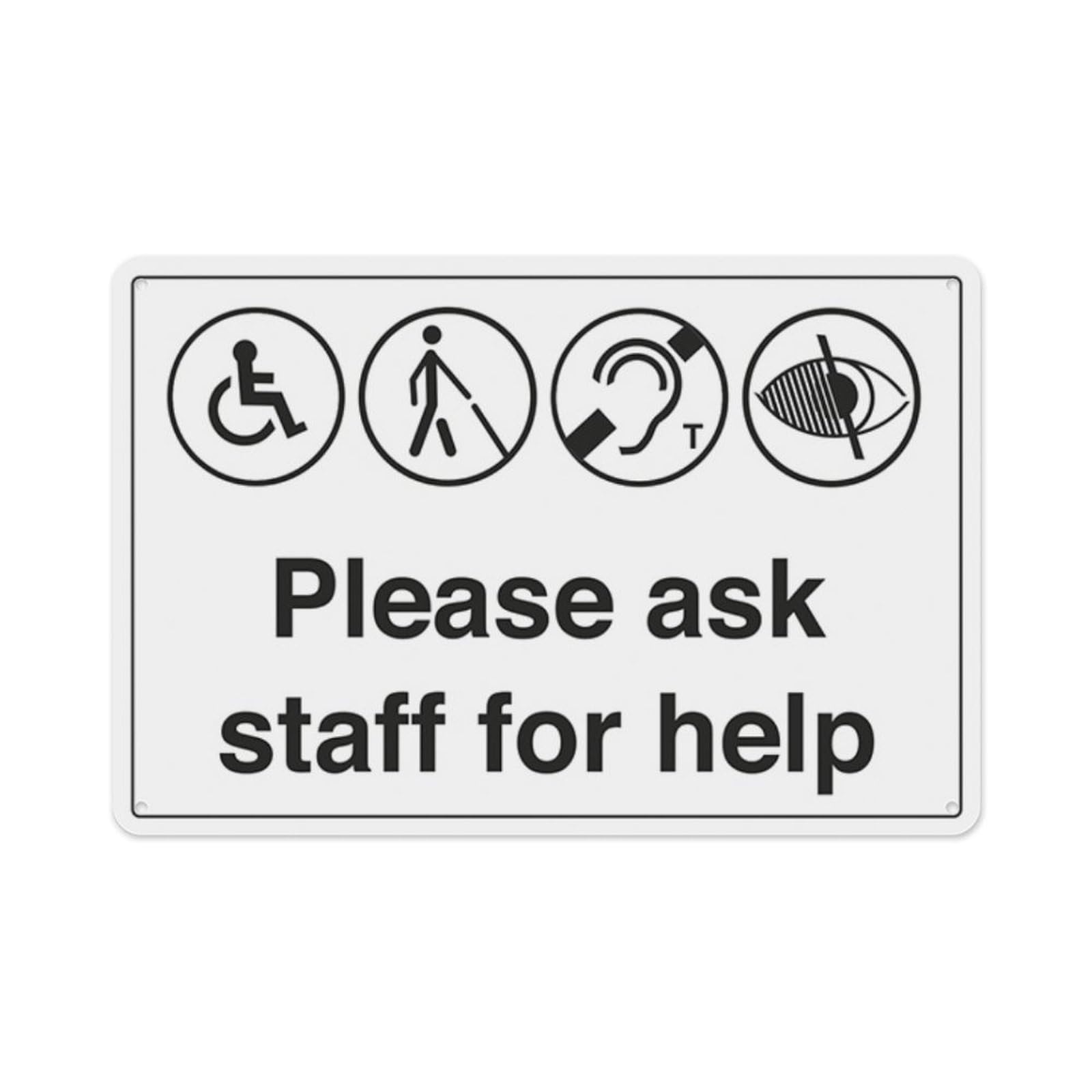 peiyeety Please Ask Staff For Help Aluminum Tin Warning Signs For Home Outdoor Garden 8X12 Inches