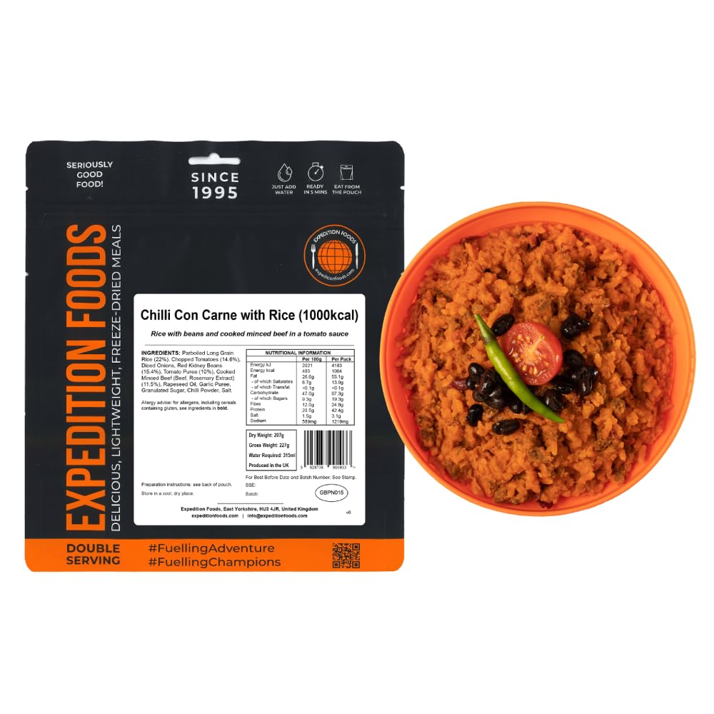 Chilli Con Carne with Rice Camping Food (1000kcal) -