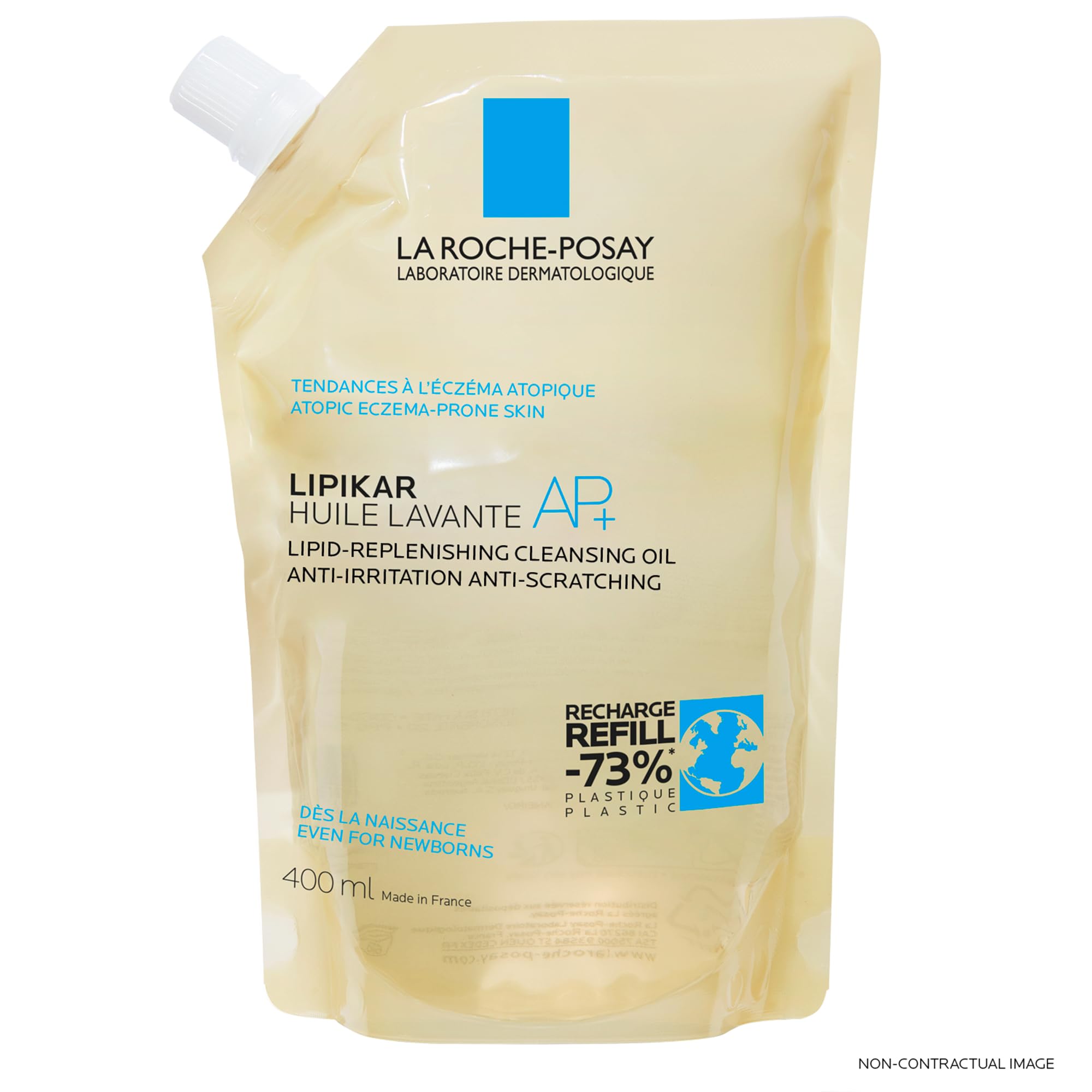 La Roche-Posay Lipikar Olio Detergente AP+ Refill Pack, Ricarica Olio Doccia, Per Pelli Sensibili, Anti-Arrossamento, Ultra-Idratante, Con Aqua Posae Filiformis, Burro di Karité, Niacinamide, 400 ml