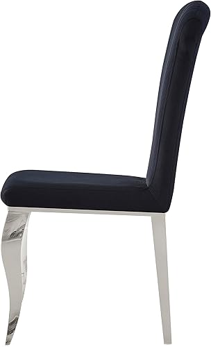 Miniatura 5 de Sillas de comedor modernas, silla de comedor tapizada de lujo sin brazos, con patas de acero inoxidable espejadas para cocina, comedor, sala de