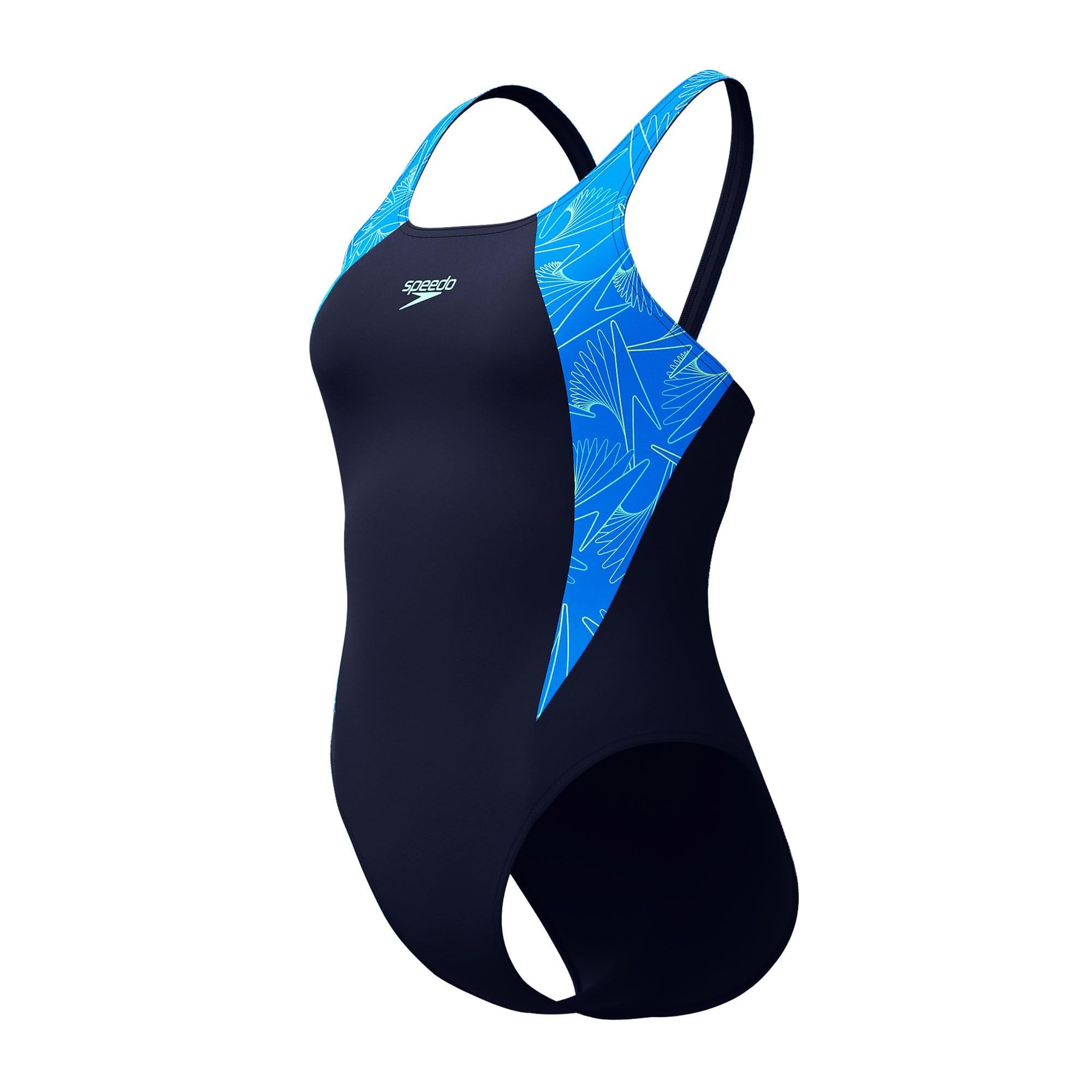 Speedo Women's Blue Hyperboom Splice Muscleback Swimsuit Swimming Costume Size 42" Approx Uk 18