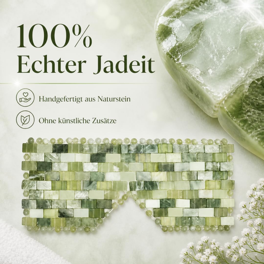 CRYSTALLOVE Jade Gesichts- und Körpermaske – Kühlende Augenmaske gegen Schwellungen & Augenringe – Anti-Aging Beauty Tool für strahlende Haut & Entspannung – Für Damen & Herren