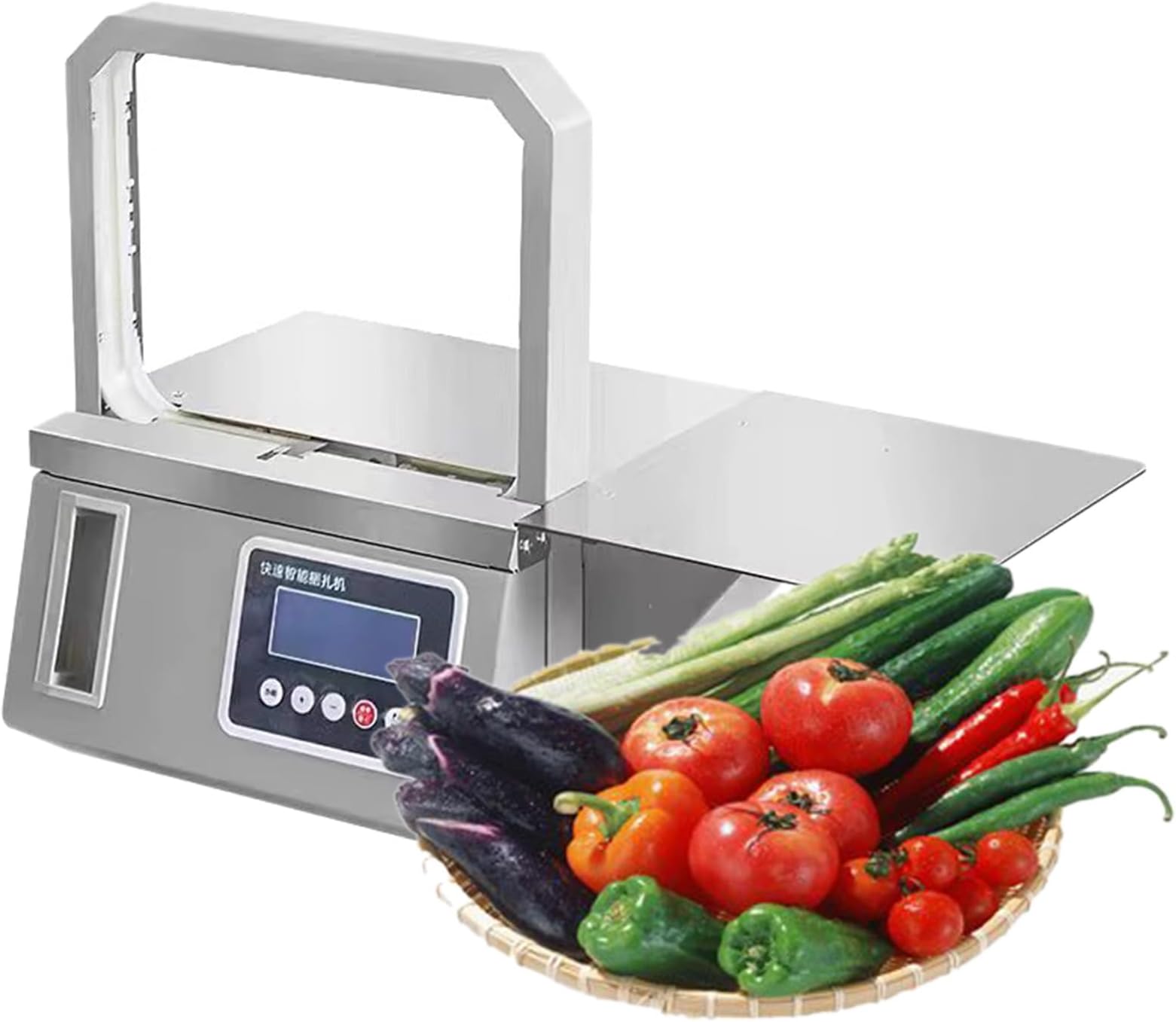 Small Automatic OPP Tape Strapping Machine, Binding Tool, Fresh Vegetable Tying Machine, Desktop Industrial Strapping Machine