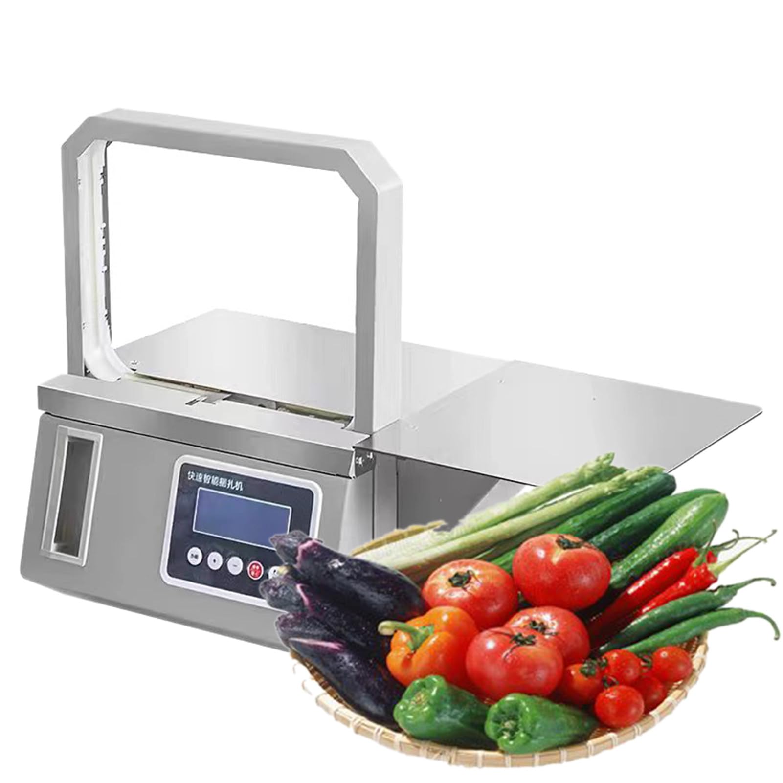 Small Automatic OPP Tape Strapping Machine, Binding Tool, Fresh Vegetable Tying Machine, Desktop Industrial Strapping Machine