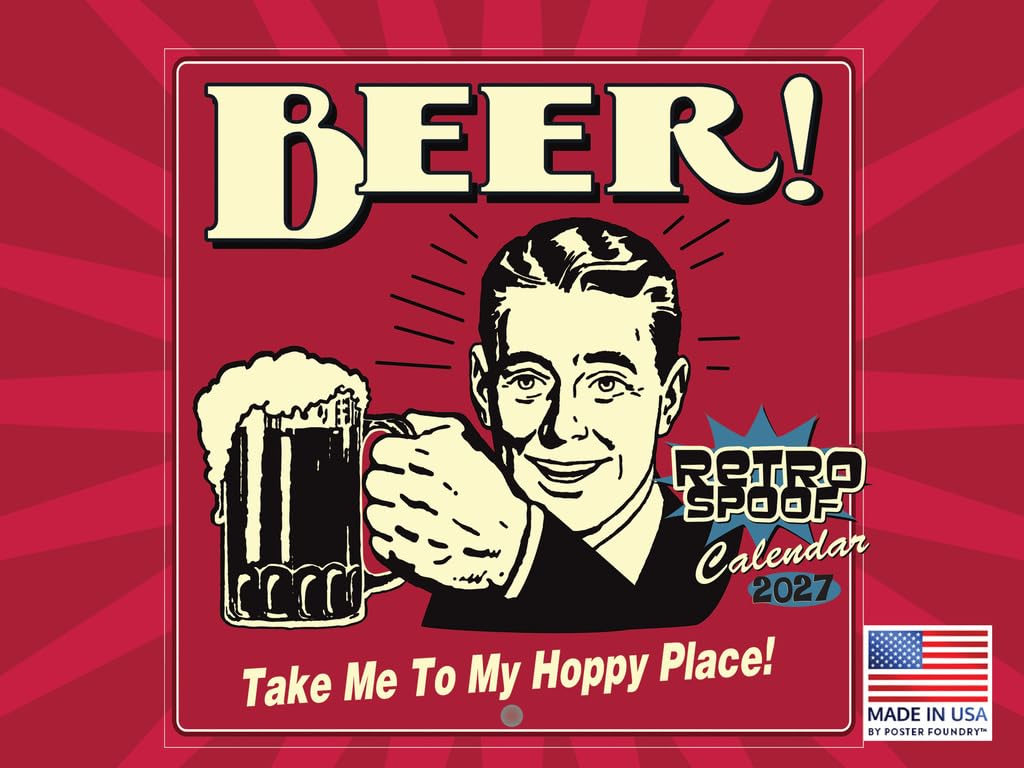 Retro Humor Beer Calendar 2027 Monthly Wall Calender 12 Month — image 1