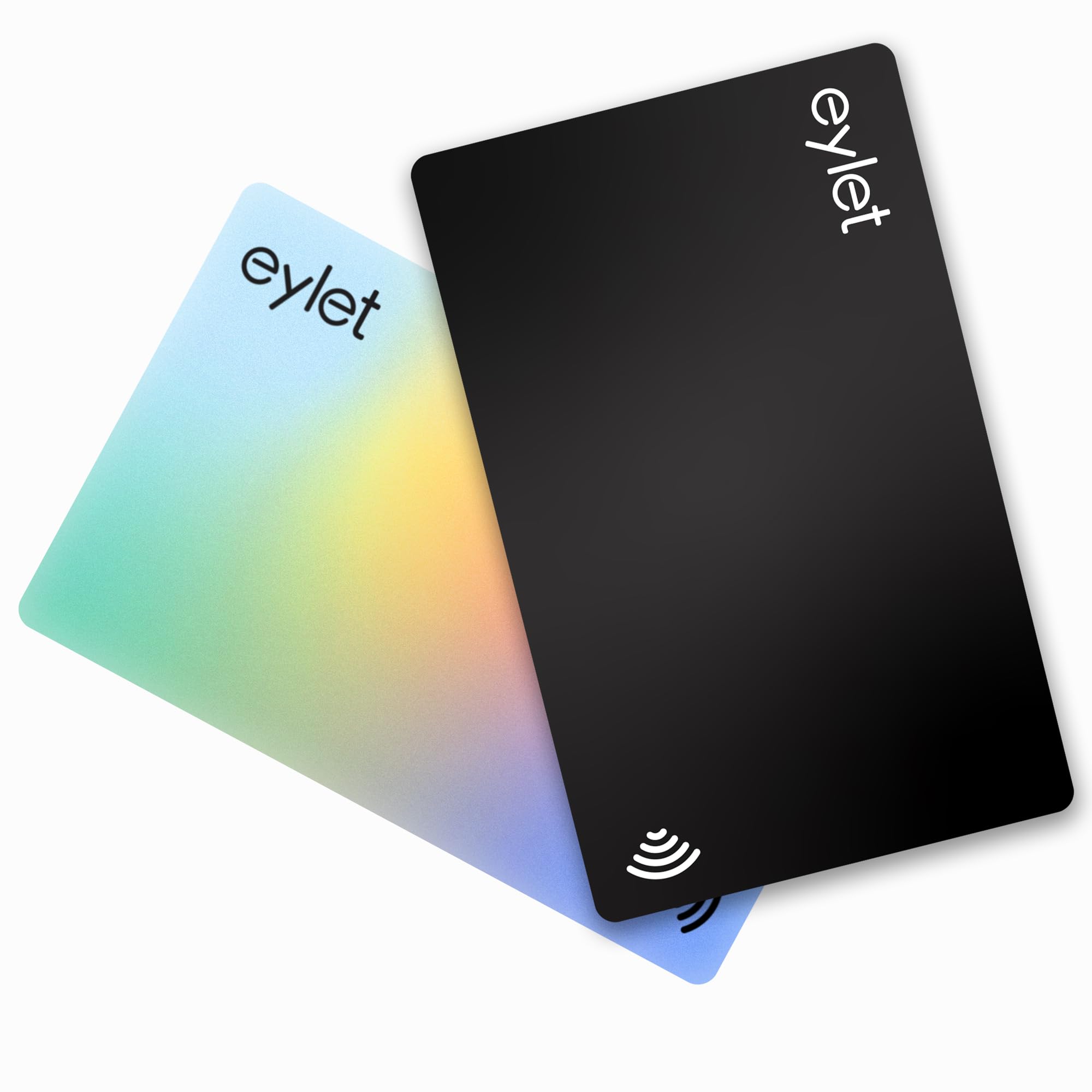 Digital Business Card, No Subscription, Tap to share. 2 Pack, a Black plus a Silver Prism NFC enabled cards with QR code.