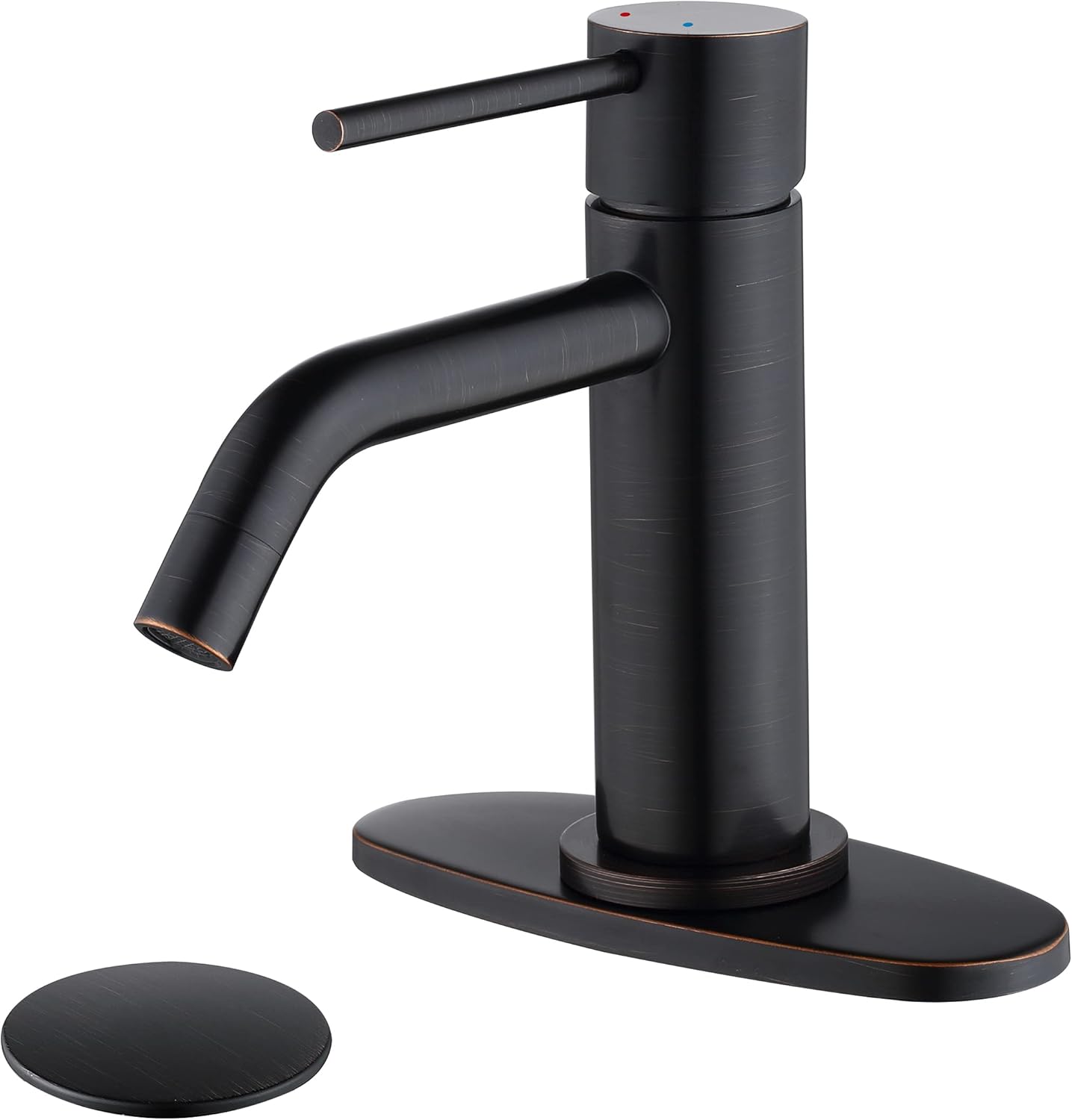 Oil Rubbed Bronze Single Handle Bathroom Faucet with Deck Plate