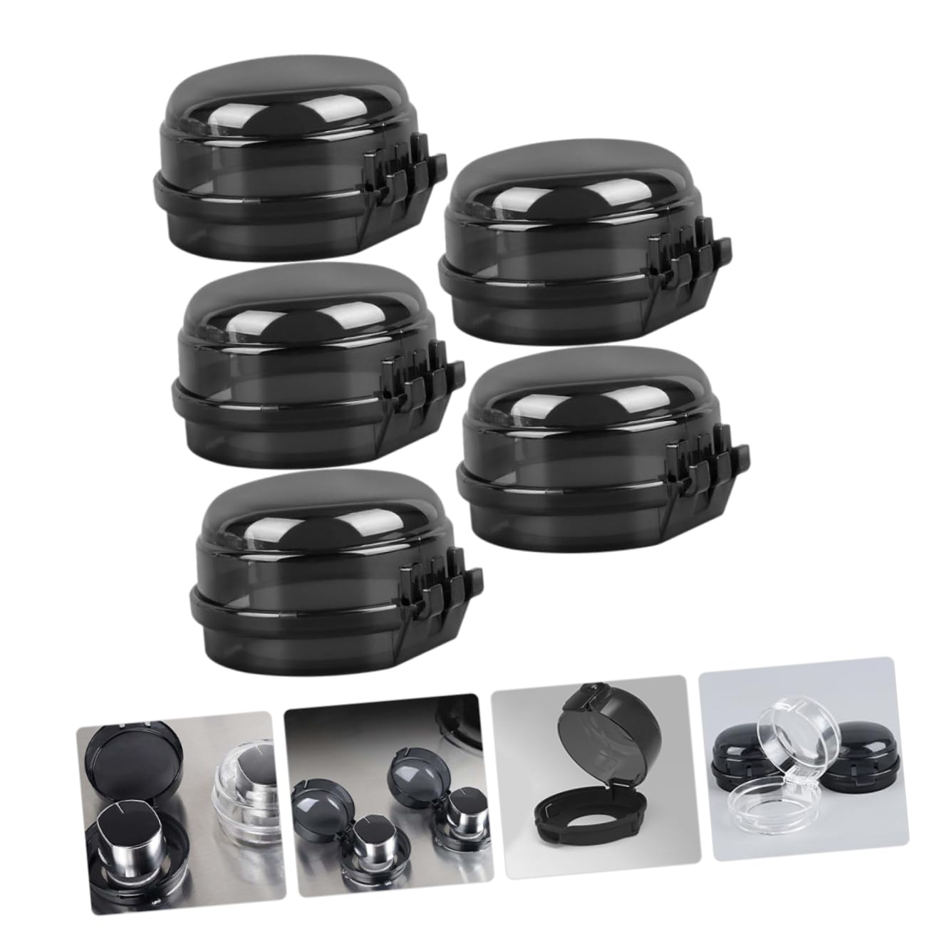 5pcs Childproof Gas Stove Knob Covers Corner Protector Guards for Burner Oven Knob Safety Locks