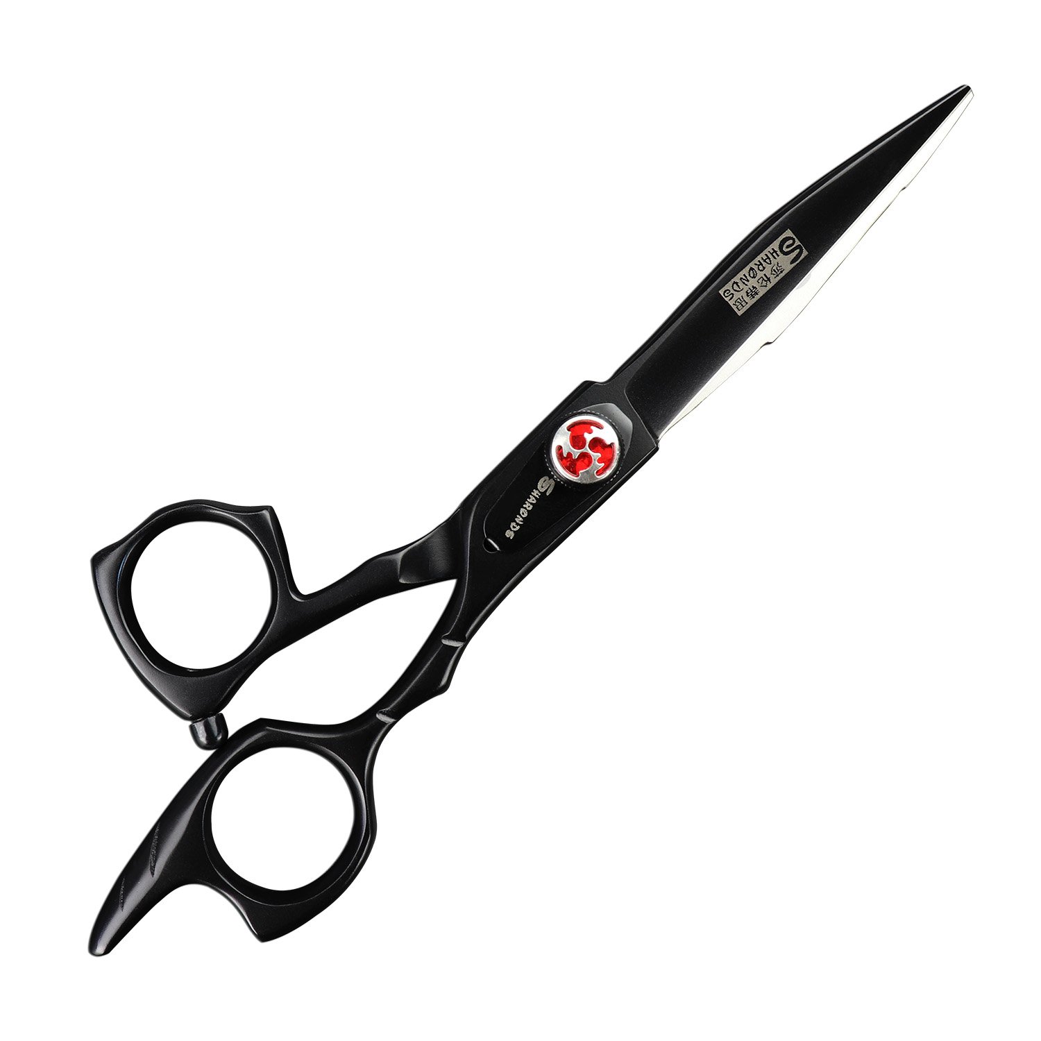 Ciseaux de coiffure noir 6 pouces avec ciseaux de cheveux en acier JP440C ergonomiques