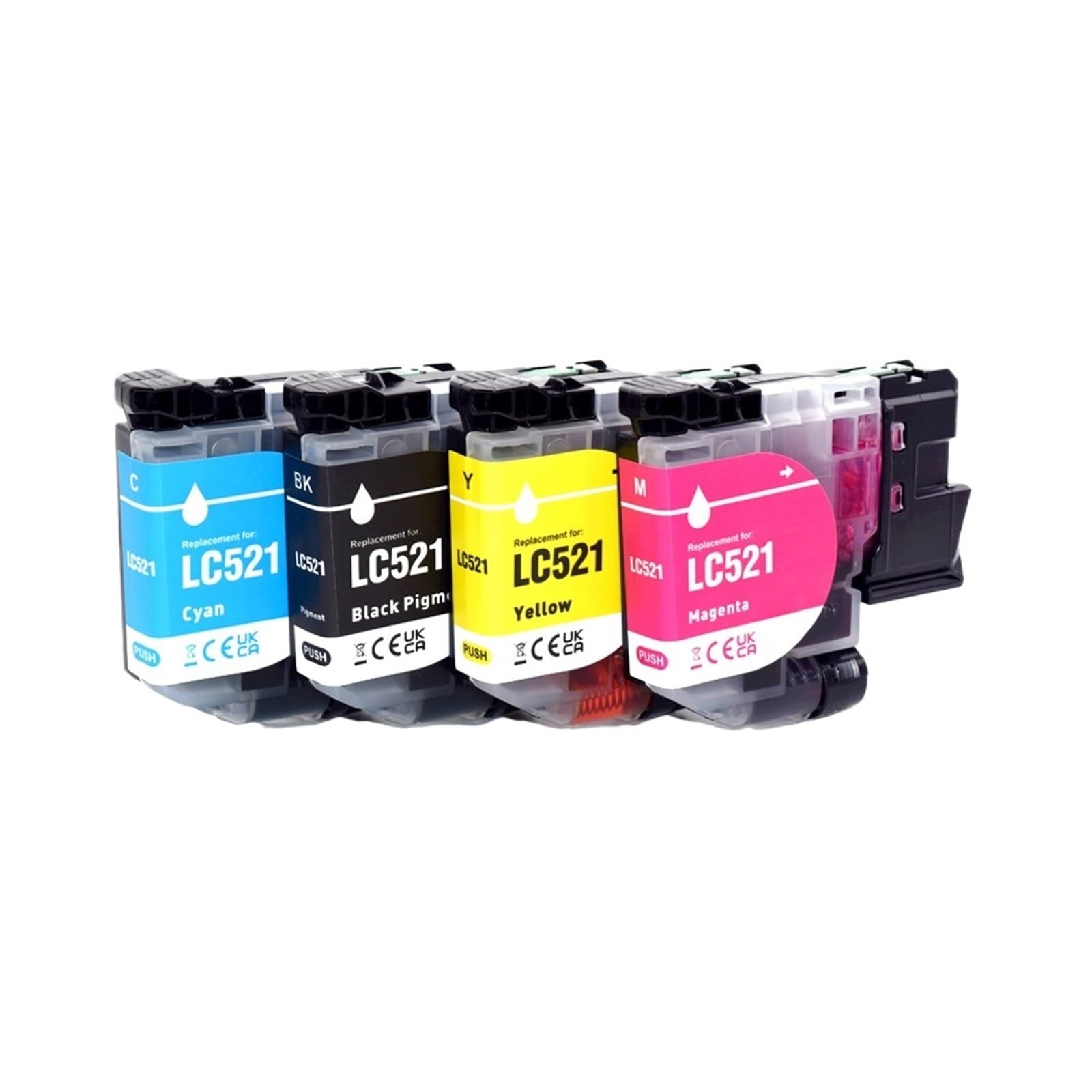 Compatibile con Brother DCP-J1260W LC521 Ink Cartridge | Europa Confezione da 4 J1310DW J1360DW J1460DW 1260 1310 1360 1460 Stampante