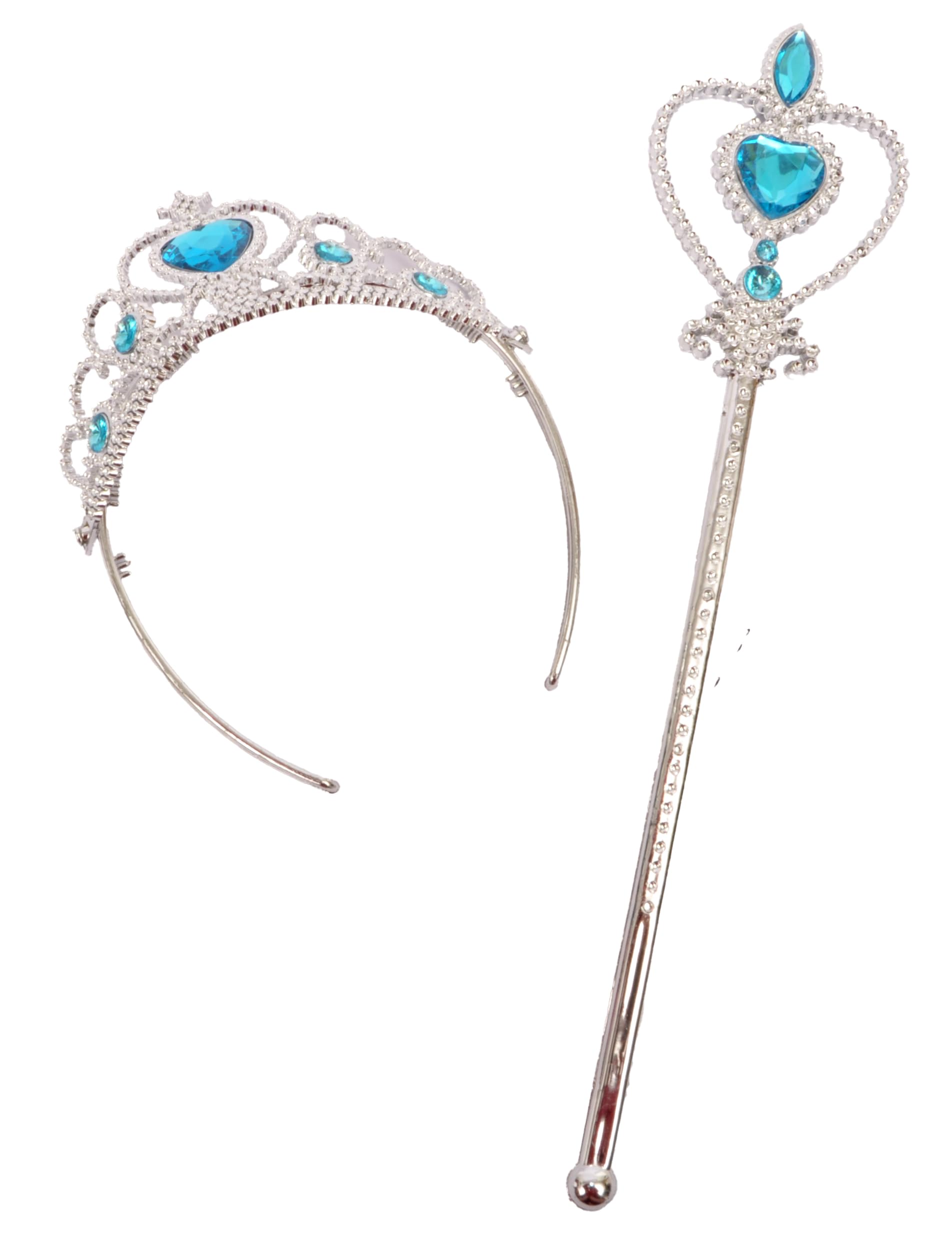 Ciao 20543 Little Princess Jewelry Disguise Kit (tiara and wand) Accessory, Children, Silver/Blue