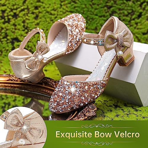 Girls Sandals Closed Toe Heels Wedding Party Girls Dress Shoes Toddler Little Big Kid3