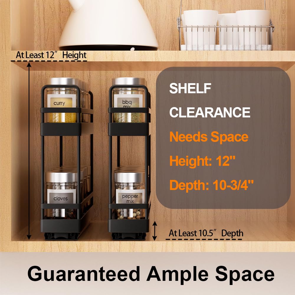 Snapklik.com : Pull Out Spice Racks For Inside Cabinets, Whole Metal ...