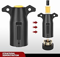 Vista 106 de Nilight Adaptador de remolque de hoja plana de 7 vías a 4 vías, carcasa de nailon resistente a prueba de agua, conector de cableado de 7 pines a 4